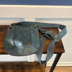 Blue Faux Leather Women's Crossbody Bag Purse